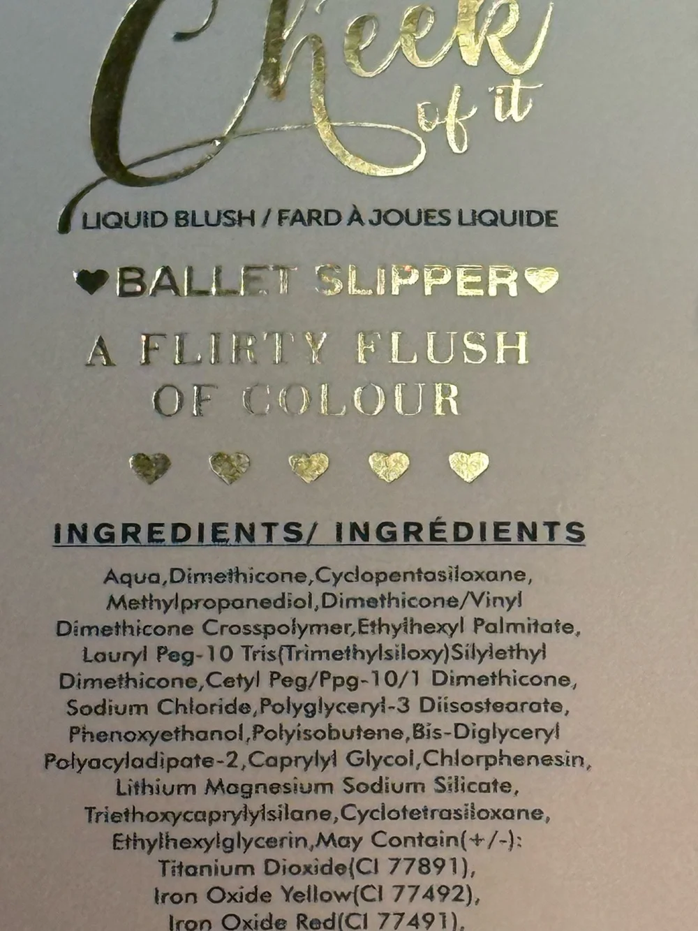 P. Louise  The Cheek of It Liquid Blush - Ballet Slipper.  See pics. Box Bent.